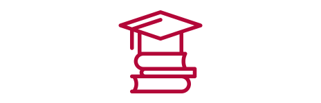 Graduation hat on books 